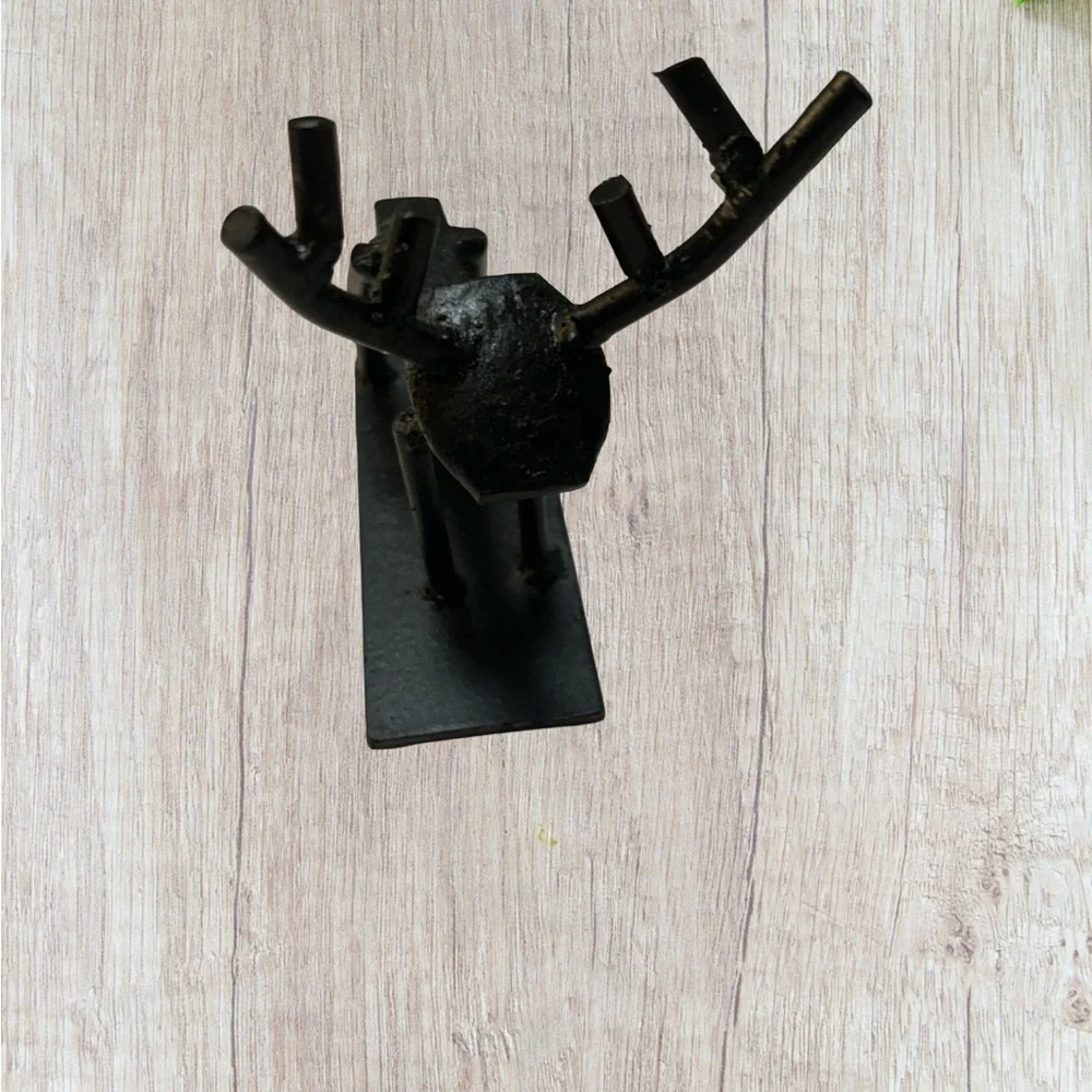 Black Metal Deer Sculpture